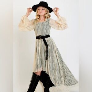 Joyfolie Cream and Black High Low Dress